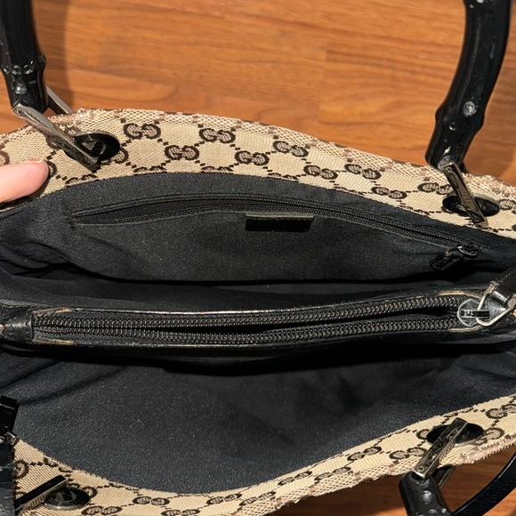 AUTHENTIC GUCCI Vintage GG Canvas Bamboo Tote (Tom Ford Era) 2way rare🎍 - Picture 7 of 13